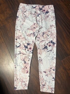 Apana Dream Floral Leggings Women’s XL High Rise Yoga Active Pants EUC